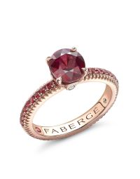 Colours of Love Rose Gold No Heat Ruby Fluted Ring with Ruby Shoulders